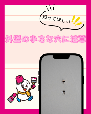 外壁の小さな穴に注意